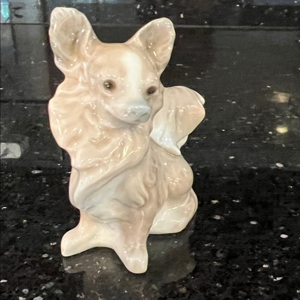Lladro Elegant Cream Ceramic Dog Figurine